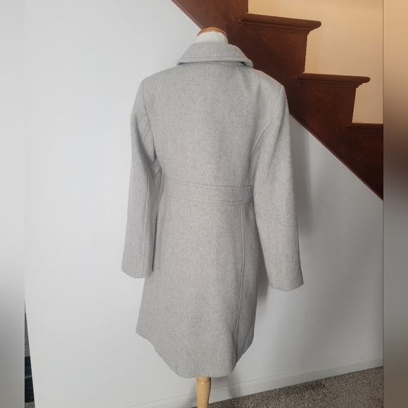 J CREW GRAY WOOL TRENCH COAT New Size 10 - Picture 6 of 7